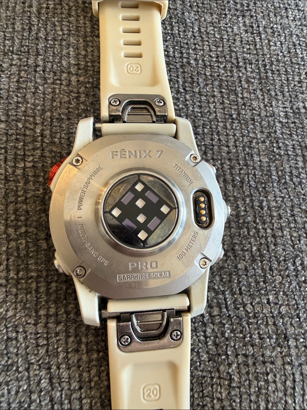 garmin Fenix 7 Pro Solar Smartwatch - Cream & Silver